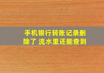 手机银行转账记录删除了 流水里还能查到